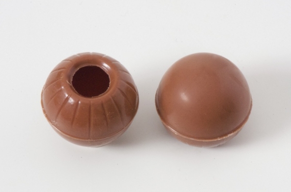 3 set - mini chocolate hollow shells milk - praline shells at sweetART -1